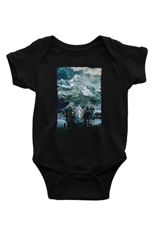 Unisex Yüzüklerin Efendisi Kralın Dönüşü (The Lord of the Rings The Return of the King) Baskılı Siyah Çocuk Unisex Tişört