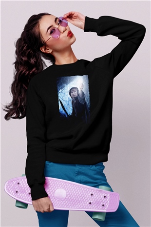 Unisex Yüzüklerin Efendisi Kralın Dönüşü (The Lord of the Rings The Return of the King) Baskılı Siyah Unisex Sweatshirt