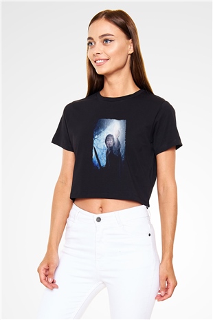 Unisex Yüzüklerin Efendisi Kralın Dönüşü (The Lord of the Rings The Return of the King) Baskılı Siyah Unisex Crop Top Tshirt