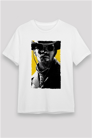 Zincirsiz - Django Unchained Baskılı Beyaz Tshirt