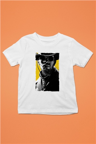 Unisex Zincirsiz - Django Unchained Baskılı Beyaz Çocuk Tshirt