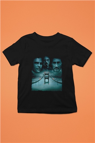 Unisex Zodiac Baskılı Siyah Çocuk T-Shirt