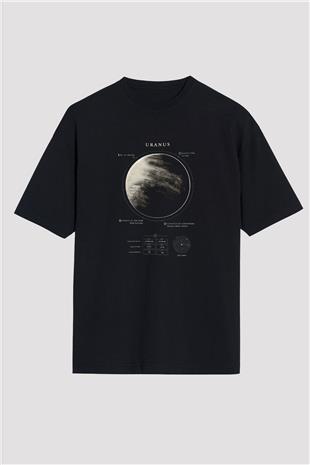 Uranüs Fiziksel Özellikleri Baskılı Unisex Oversize Tişört - Tshirt