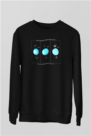 Uranüs Siyah Unisex Sweatshirt