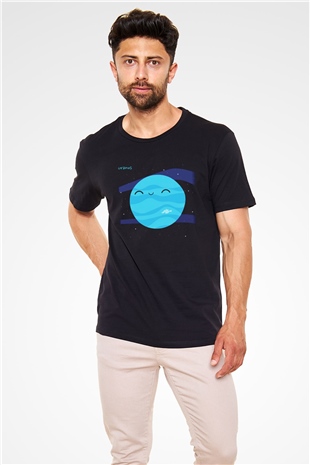 Uranüs Siyah Unisex Tişört T-Shirt - TişörtFabrikası