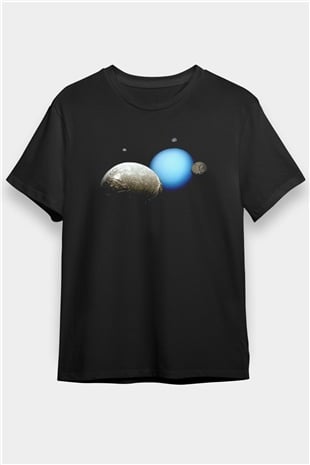 Uranüs Siyah Unisex Tişört T-Shirt - TişörtFabrikası