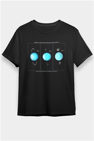 Uranüs Siyah Unisex Tişört T-Shirt - TişörtFabrikası