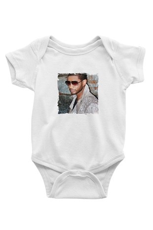 Usher  Baskılı Unisex Beyaz Bebek Body - Zıbın