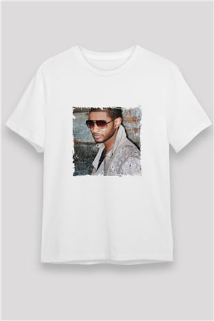 Usher  Baskılı Unisex Beyaz Tişört