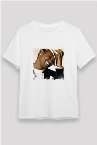 Usher  Baskılı Unisex Beyaz Tişört