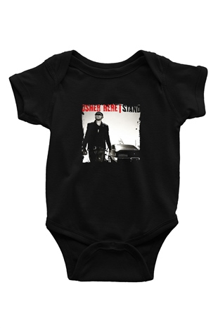 Usher  Baskılı Unisex Siyah Bebek Body - Zıbın