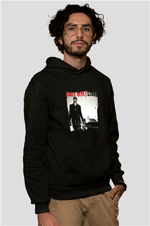 Usher  Baskılı Unisex Siyah Hoodie