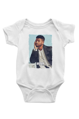Usher Beyaz Bebek Body - Zıbın