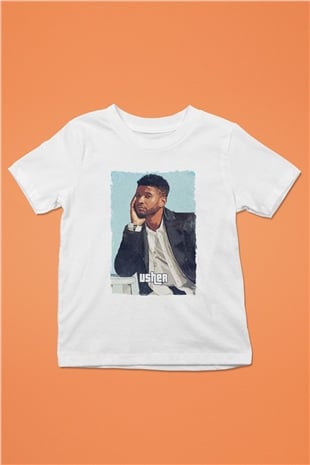 Usher Beyaz Unisex Çocuk Tişört