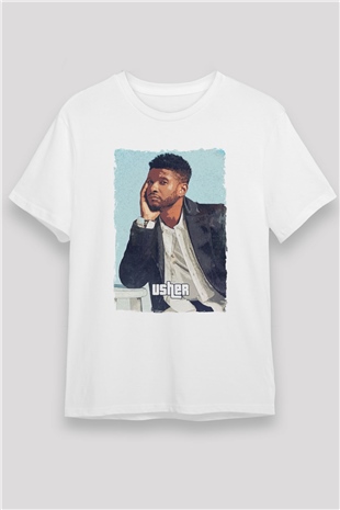 Usher Beyaz Unisex Tişört T-Shirt - TişörtFabrikası