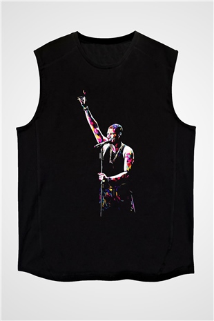 Usher Siyah Unisex Kolsuz Tişört