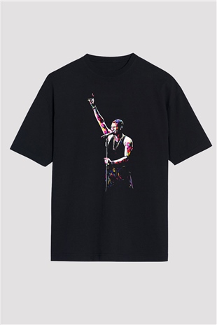 Usher Siyah Oversize Tişört Oversize T-shirt - TişörtFabrikası