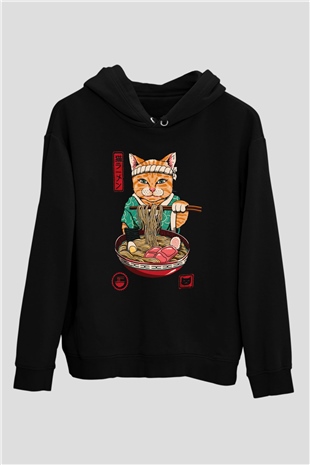 Uzakdoğulu KediSiyah  Unisex Hoodie