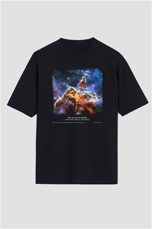 Uzay Siyah Unisex Oversize Tişört T-Shirt