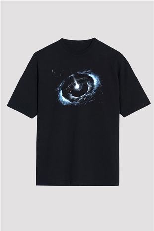 Uzay Siyah Unisex Oversize Tişört T-Shirt