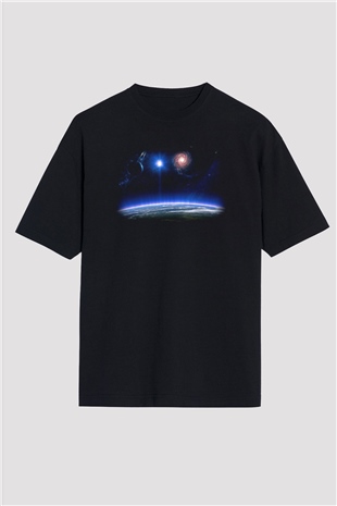 Uzay Siyah Oversize Tişört Oversize T-shirt - TişörtFabrikası