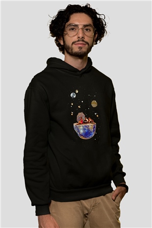 Uzayda GüneşlenmekSiyah  Unisex Hoodie
