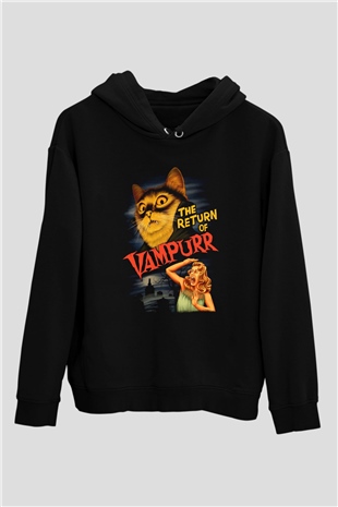 Vampir KediSiyah  Unisex Hoodie