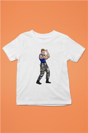 Van Damme James Baskılı Beyaz Unisex Beyaz Çocuk Tişört - Tshirt