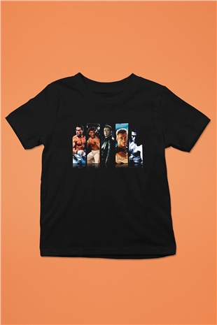 Van Damme James Baskılı Unisex Siyah Çocuk Tişört - Tshirt