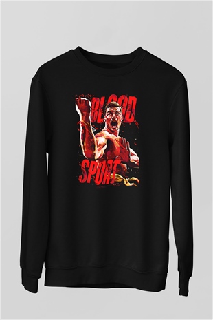 Van Damme James Baskılı Unisex Siyah Sweatshirt