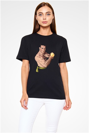 Van Damme James Baskılı Unisex Siyah Tişört - Tshirt