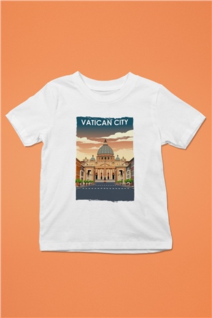 Vatikan Beyaz Unisex Çocuk Tişört