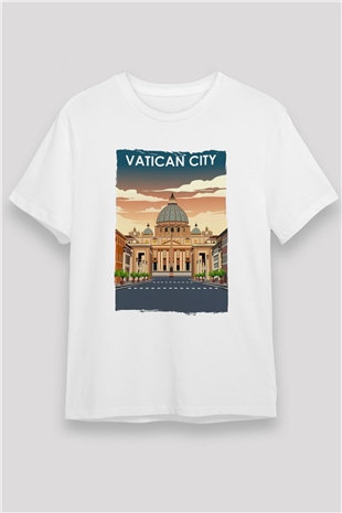Vatikan Beyaz Unisex Tişört T-Shirt - TişörtFabrikası