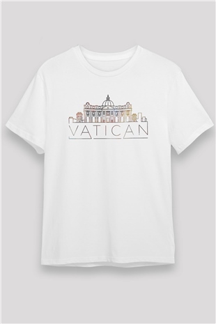 Vatikan Beyaz Unisex Tişört T-Shirt - TişörtFabrikası