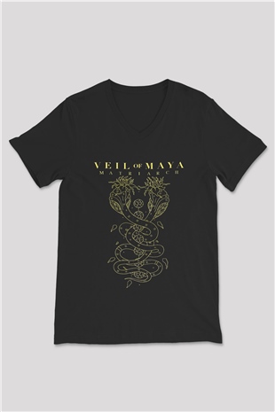 Veil of Maya Siyah Unisex V Yaka Tişört T-Shirt