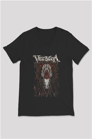 Veil of Maya Siyah Unisex V Yaka Tişört T-Shirt