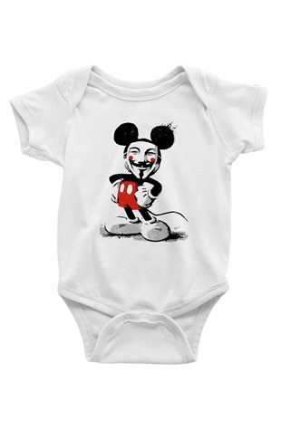 Vendetta Baskılı Beyaz Unisex Bebek Body - Zıbın