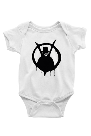 Vendetta Baskılı Beyaz Unisex Bebek Body - Zıbın