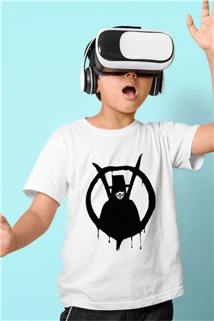 Vendetta Baskılı Beyaz Unisex Çocuk Tişört