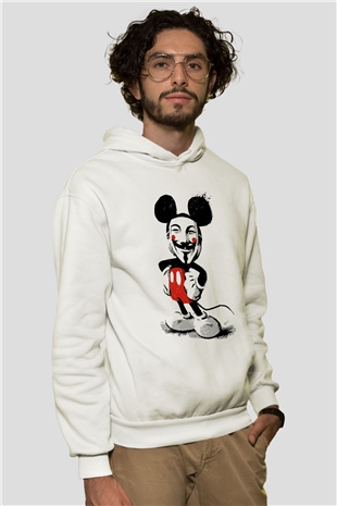 Vendetta Beyaz Unisex Hoodie