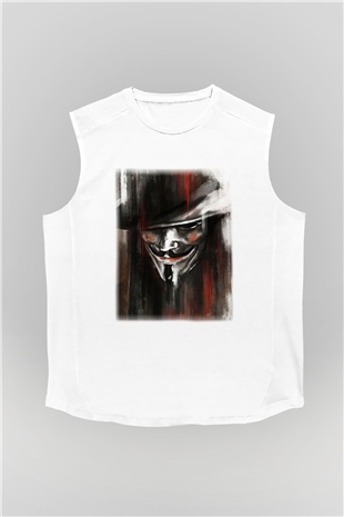 Vendetta Beyaz Unisex Kolsuz Tişört