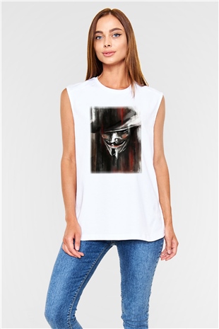 Vendetta Beyaz Unisex Kolsuz Tişört
