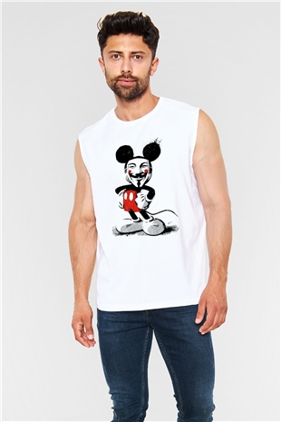 Vendetta Beyaz Unisex Kolsuz Tişört