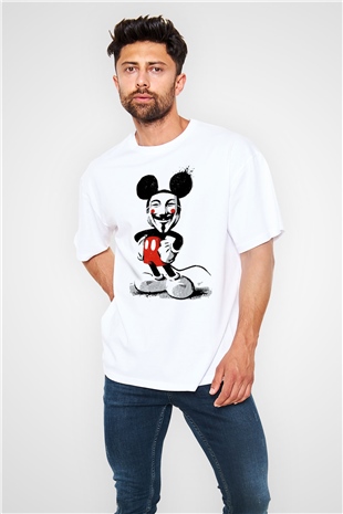 Vendetta Beyaz Unisex Oversize Tişört T-Shirt
