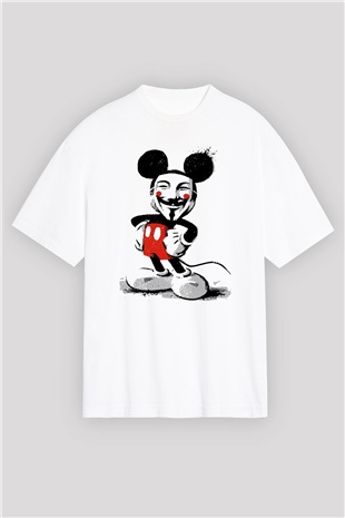 Vendetta Beyaz Unisex Oversize Tişört T-Shirt