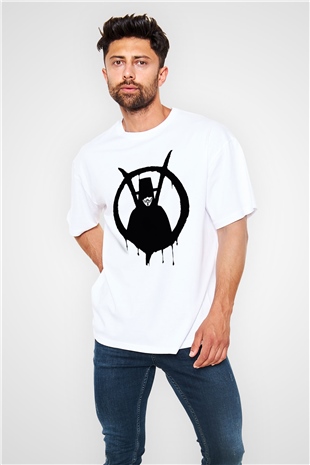 Vendetta Beyaz Unisex Oversize Tişört T-Shirt
