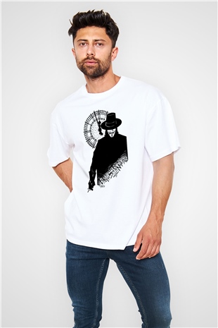 Vendetta Beyaz Unisex Oversize Tişört T-Shirt