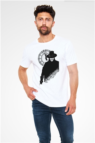 Vendetta Beyaz Unisex Tişört T-Shirt