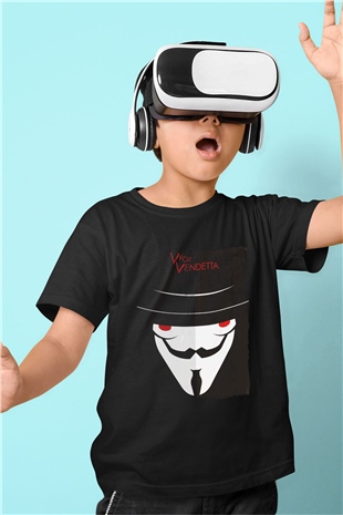 Vendetta Siyah Unisex Çocuk Tişört