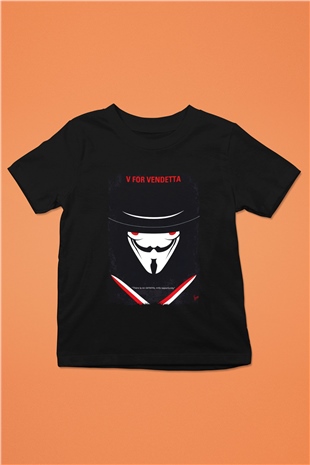 Vendetta Siyah Unisex Çocuk Tişört